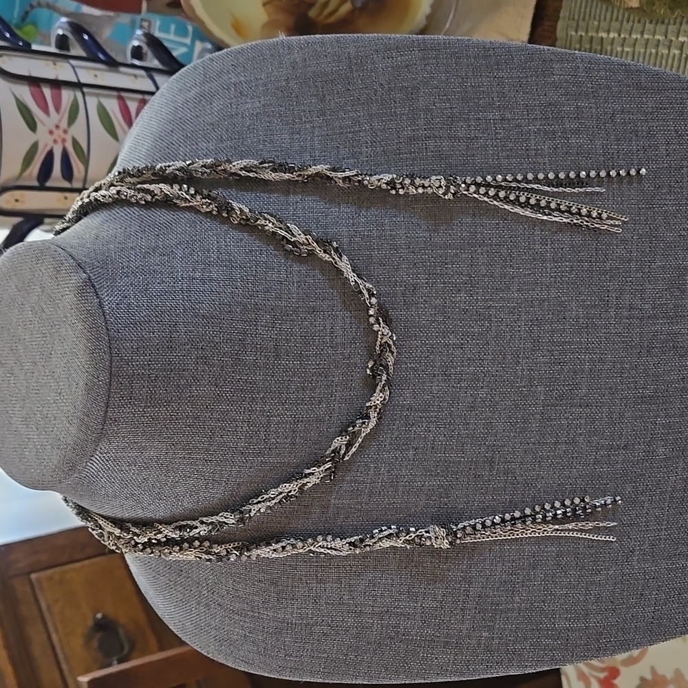 stella & dot rhinestone, multi chain, lariat necklace, fashion accessory
